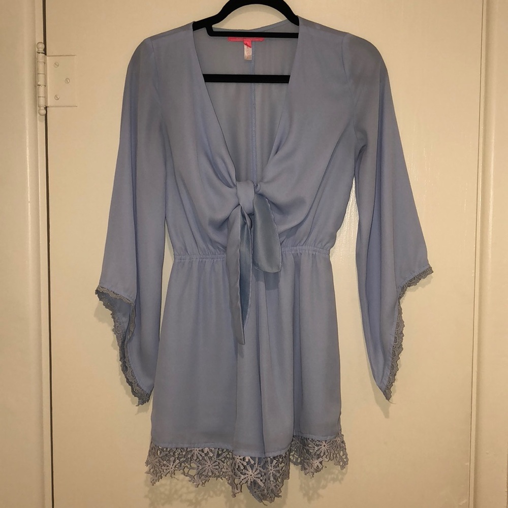 Light Periwinkle Blue Lace Romper